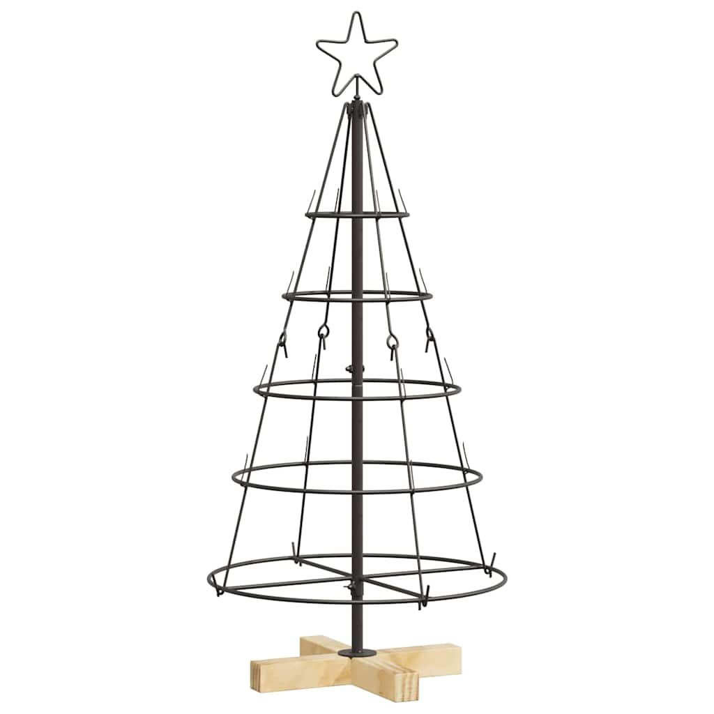 VidaXL Kerst Cone Boom met standaard Zwart 90 cm Staal