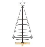 VidaXL Kerst Cone Boom met standaard Zwart 90 cm Staal