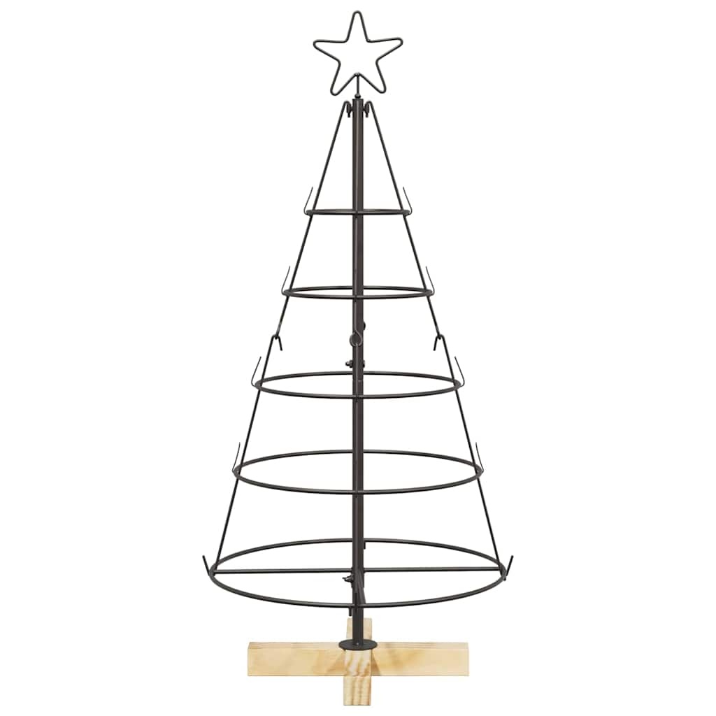 VidaXL Kerst Cone Boom met standaard Zwart 90 cm Staal