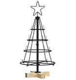 VidaXL Kerst Cone Boom met standaard Zwart 60 cm Staal