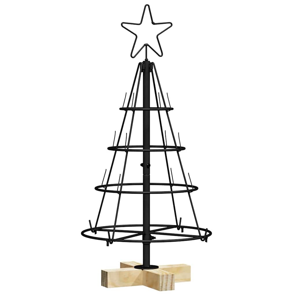 VidaXL Kerst Cone Boom met standaard Zwart 60 cm Staal