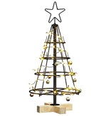 VidaXL Kerst Cone Boom met standaard Zwart 60 cm Staal
