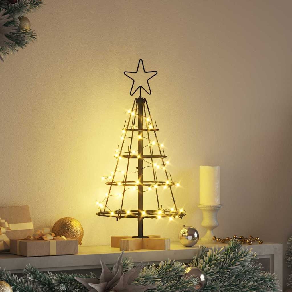 VidaXL Kerst Cone Boom met standaard Zwart 60 cm Staal