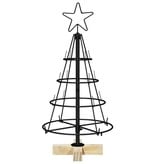 VidaXL Kerst Cone Boom met standaard Zwart 60 cm Staal