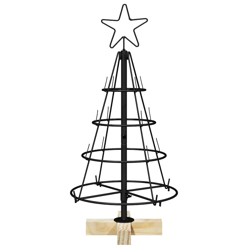 VidaXL Kerst Cone Boom met standaard Zwart 60 cm Staal
