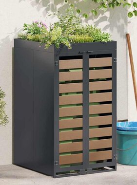 VidaXL Afvalcontaineropslag met plantenbakdak voor 240L container