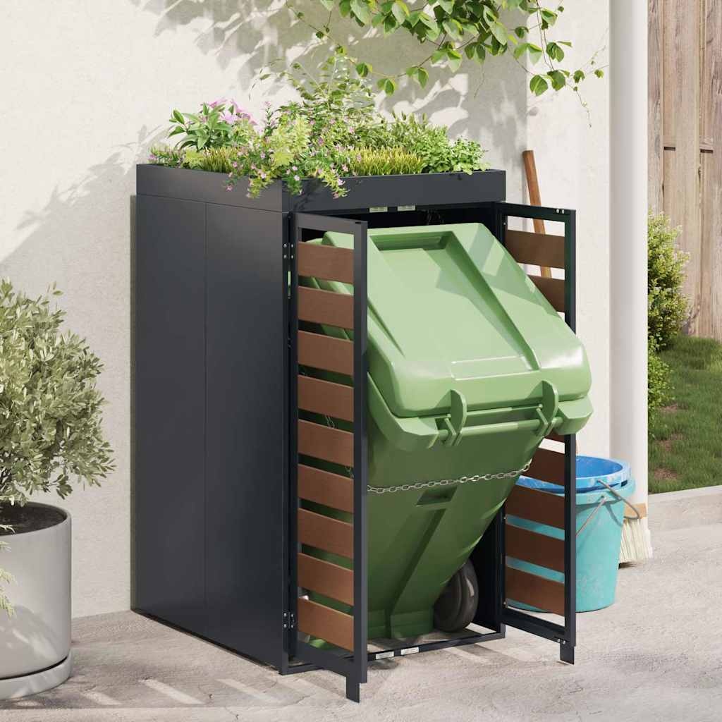 VidaXL Afvalcontaineropslag met plantenbakdak voor 240L container