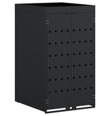 VidaXL Zwenkwagen Opslag met Plantenbakdak voor Enkel 240L Bak Zwart