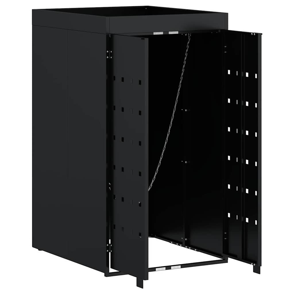 VidaXL Zwenkwagen Opslag met Plantenbakdak voor Enkel 240L Bak Zwart