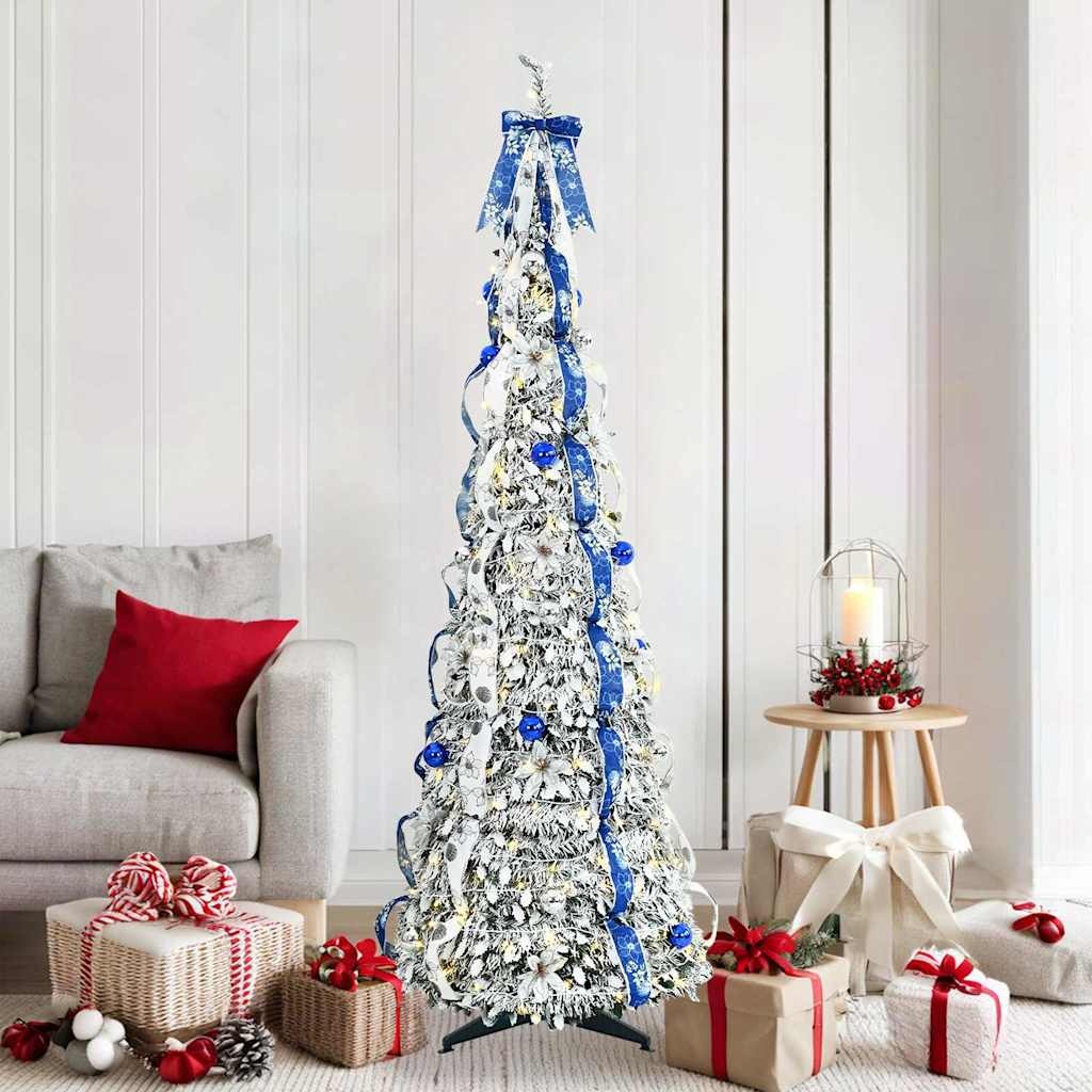 VidaXL Kunstkerstboom met 150 LED met standaard Groen 180 cm PVC
