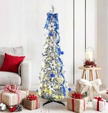 VidaXL Kunstkerstboom met 100 LED met standaard Groen 150 cm PVC