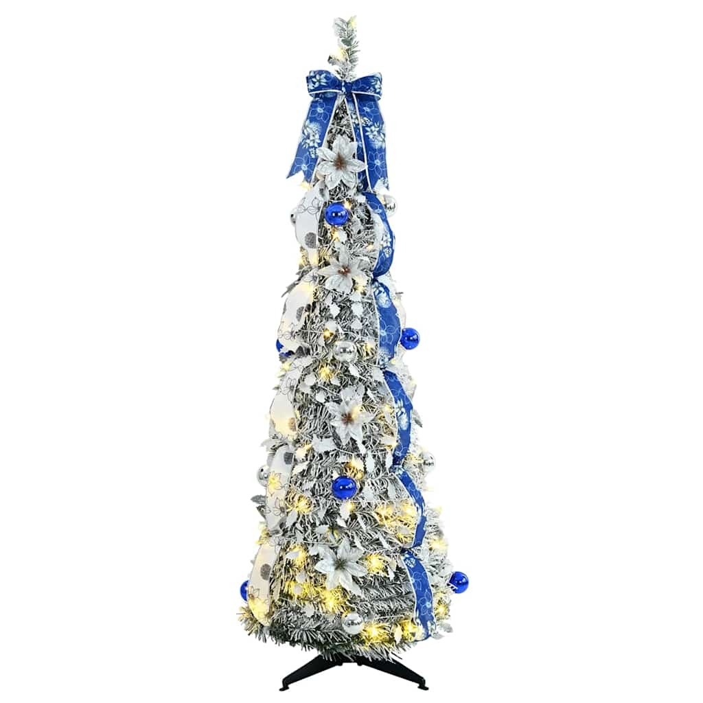 VidaXL Kunstkerstboom met 100 LED met standaard Groen 150 cm PVC