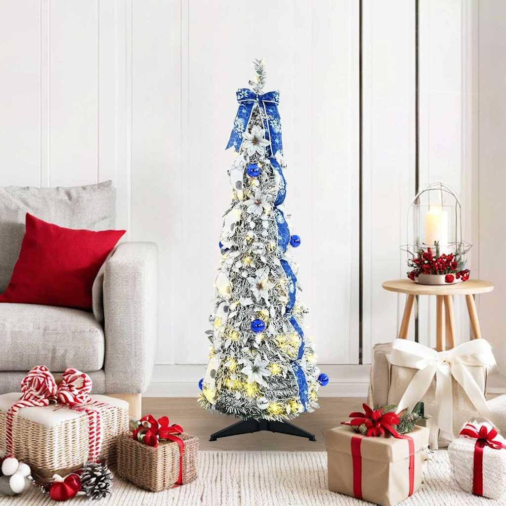 VidaXL Kunstkerstboom met 50 LED met standaard Groen 120 cm PVC