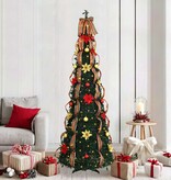 VidaXL Kunstkerstboom met 200 LED met standaard Groen 210 cm PVC