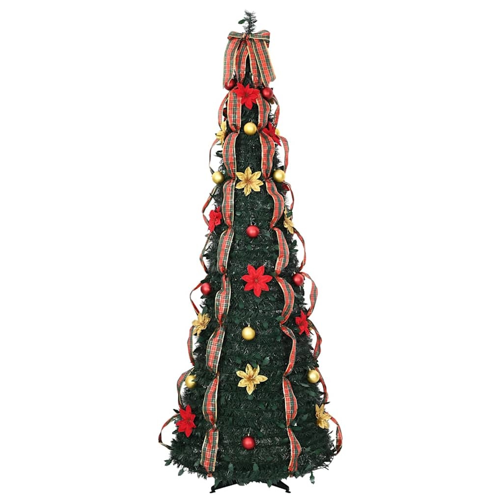 VidaXL Kunstkerstboom met 200 LED met standaard Groen 210 cm PVC