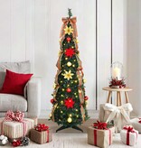 VidaXL Kunstkerstboom met 100 LED met standaard Groen 150 cm PVC
