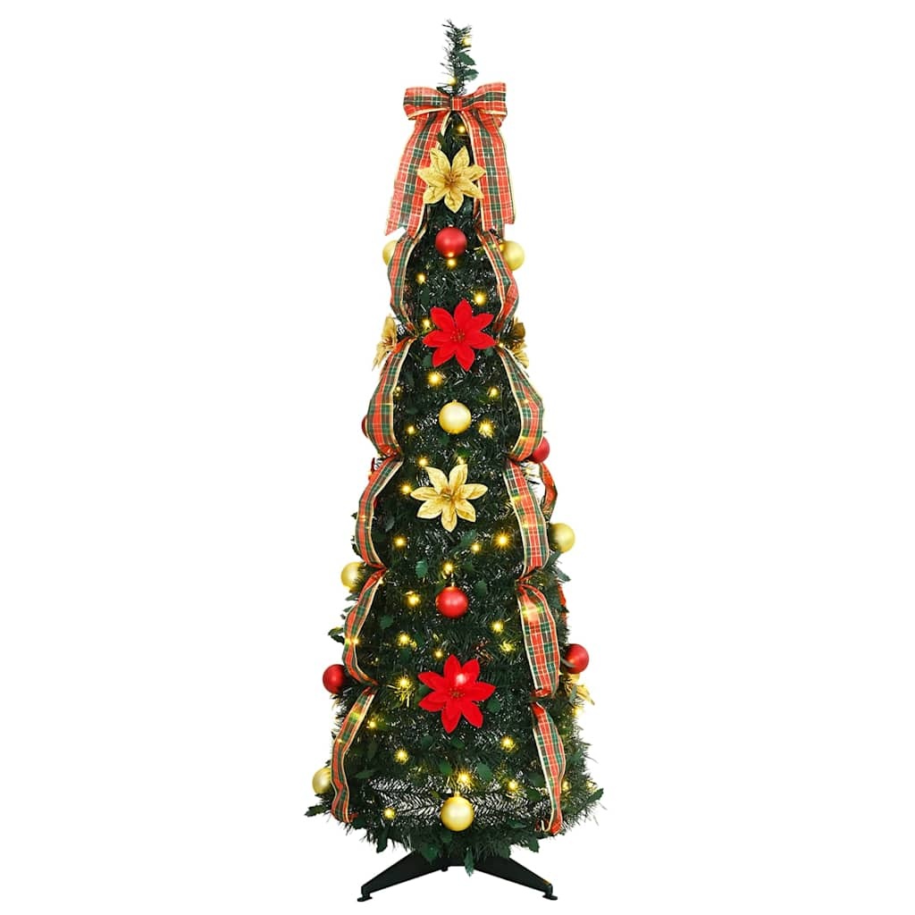 VidaXL Kunstkerstboom met 100 LED met standaard Groen 150 cm PVC