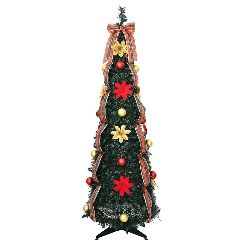 VidaXL Kunstkerstboom met 100 LED met standaard Groen 150 cm PVC