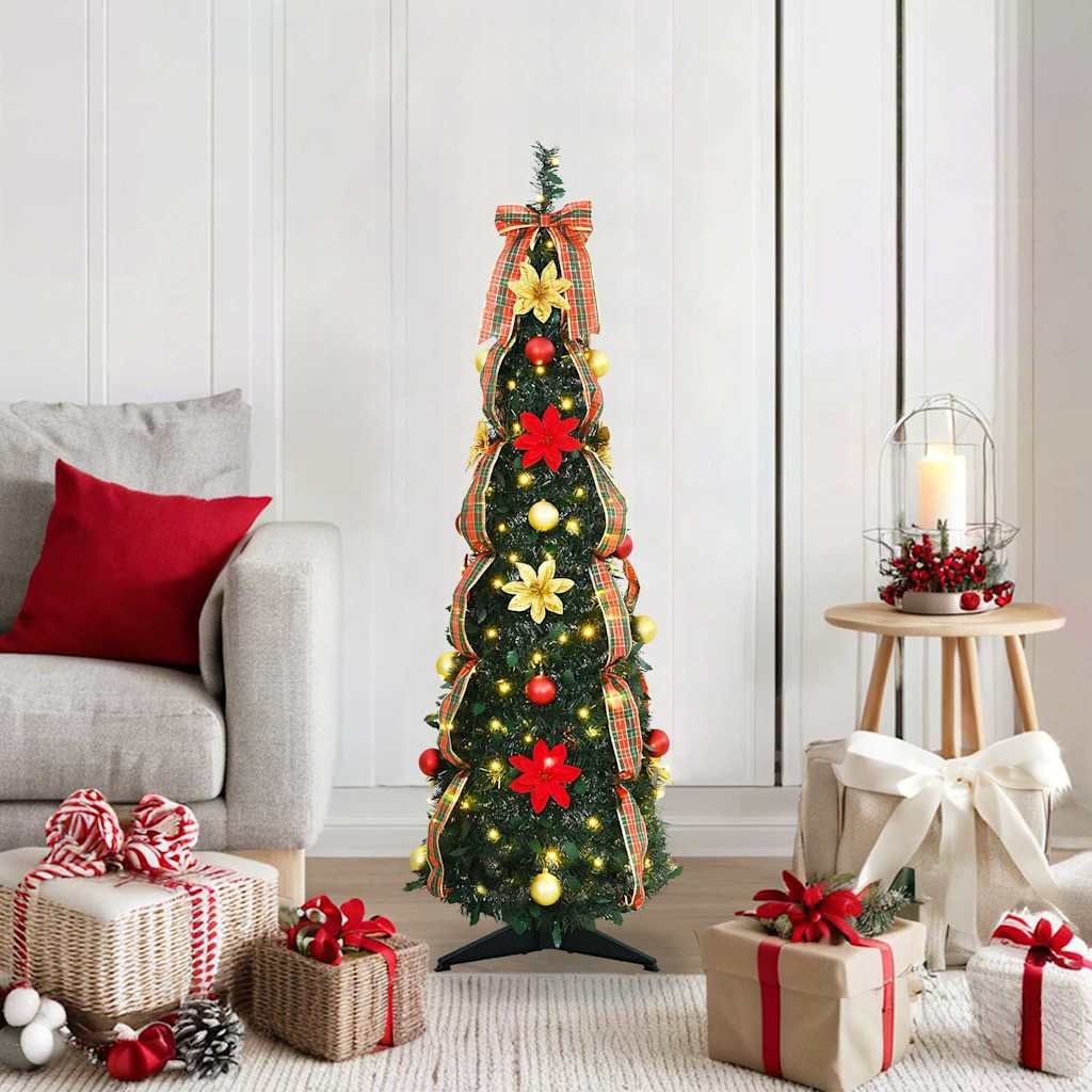 VidaXL Kunstkerstboom met 50 LED met standaard Groen 120 cm PVC