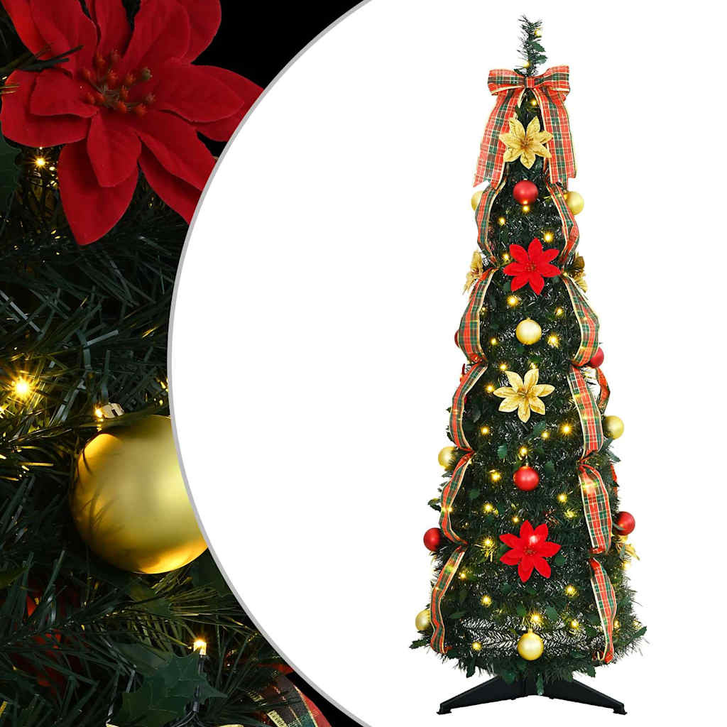VidaXL Kunstkerstboom met 50 LED met standaard Groen 120 cm PVC