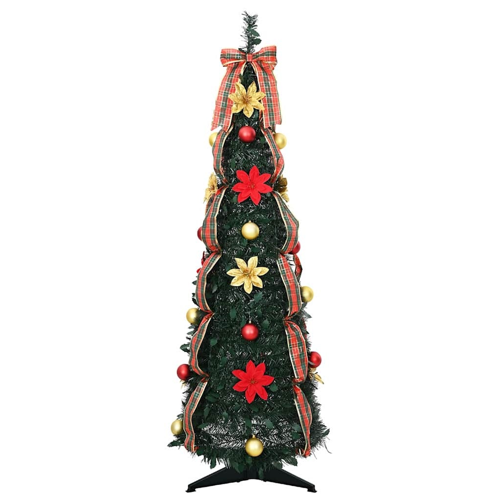 VidaXL Kunstkerstboom met 50 LED met standaard Groen 120 cm PVC