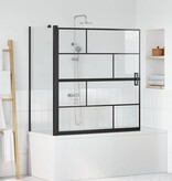 VidaXL Bad Douche Scherm Zwart en transparant 116 x 67 x 129.5 cm