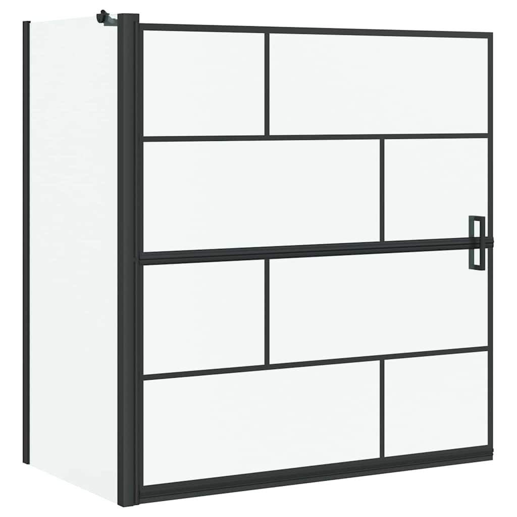VidaXL Bad Douche Scherm Zwart en transparant 116 x 67 x 129.5 cm