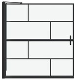 VidaXL Bad Douche Scherm Zwart en transparant 116 x 67 x 129.5 cm