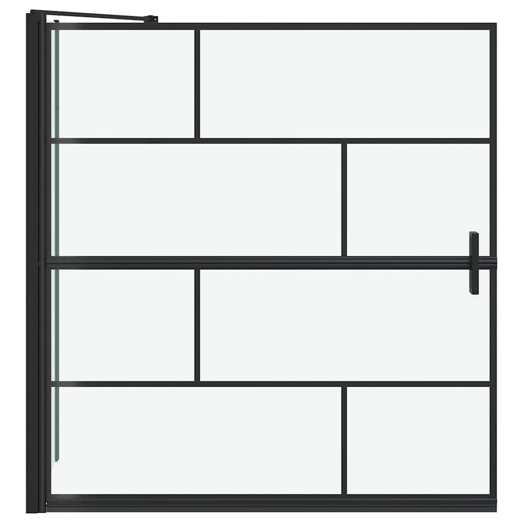 VidaXL Bad Douche Scherm Zwart en transparant 116 x 67 x 129.5 cm