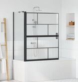 VidaXL Bad Douche Scherm Zwart en transparant 100 x 67 x 129.5 cm