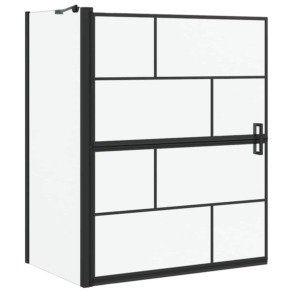 VidaXL Bad Douche Scherm Zwart en transparant 100 x 67 x 129.5 cm