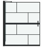 VidaXL Bad Douche Scherm Zwart en transparant 100 x 67 x 129.5 cm
