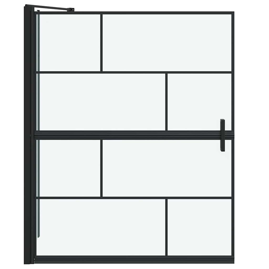 VidaXL Bad Douche Scherm Zwart en transparant 100 x 67 x 129.5 cm