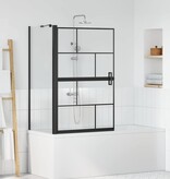 VidaXL Bad Douche Scherm Zwart en transparant 80 x 67 x 129.5 cm