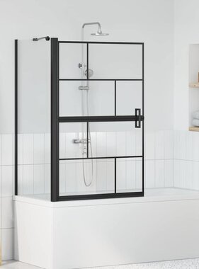 VidaXL Bad Douche Scherm Zwart en transparant 80 x 67 x 129.5 cm