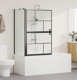 VidaXL Bad Douche Scherm Zwart en transparant 80 x 67 x 129.5 cm