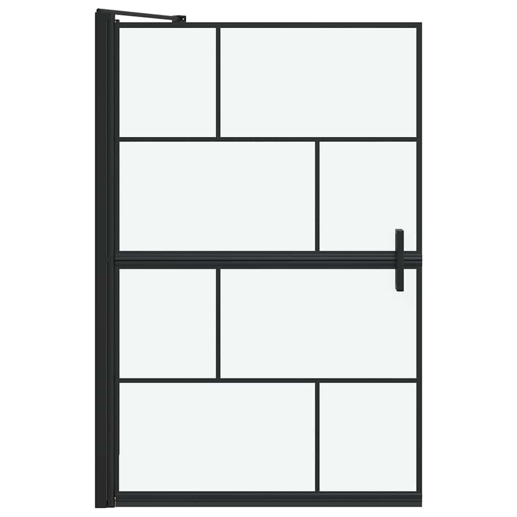VidaXL Bad Douche Scherm Zwart en transparant 80 x 67 x 129.5 cm