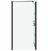 VidaXL Bad Douche Scherm Zwart en transparant 80 x 67 x 129.5 cm