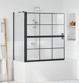 VidaXL Bad Douche Scherm Zwart en transparant 116 x 67 x 129.5 cm