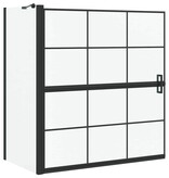 VidaXL Bad Douche Scherm Zwart en transparant 116 x 67 x 129.5 cm