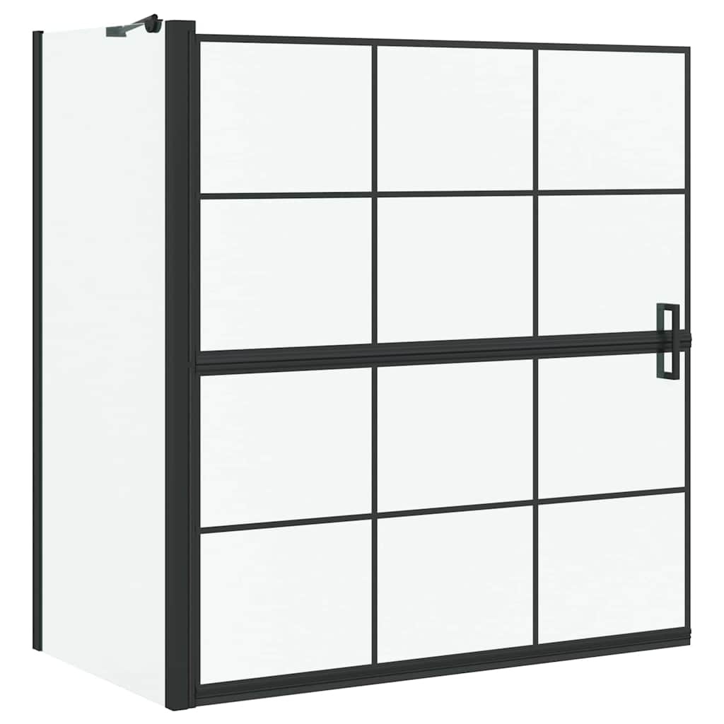 VidaXL Bad Douche Scherm Zwart en transparant 116 x 67 x 129.5 cm
