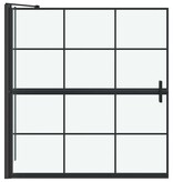 VidaXL Bad Douche Scherm Zwart en transparant 116 x 67 x 129.5 cm