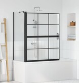 VidaXL Bad Douche Scherm Zwart en transparant 100 x 67 x 129.5 cm