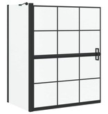 VidaXL Bad Douche Scherm Zwart en transparant 100 x 67 x 129.5 cm