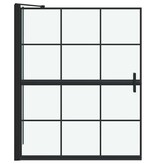 VidaXL Bad Douche Scherm Zwart en transparant 100 x 67 x 129.5 cm