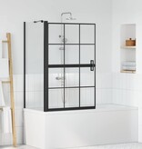 VidaXL Bad Douche Scherm Zwart en transparant 80 x 67 x 129.5 cm