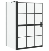 VidaXL Bad Douche Scherm Zwart en transparant 80 x 67 x 129.5 cm