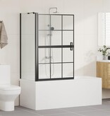 VidaXL Bad Douche Scherm Zwart en transparant 80 x 67 x 129.5 cm