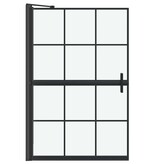 VidaXL Bad Douche Scherm Zwart en transparant 80 x 67 x 129.5 cm