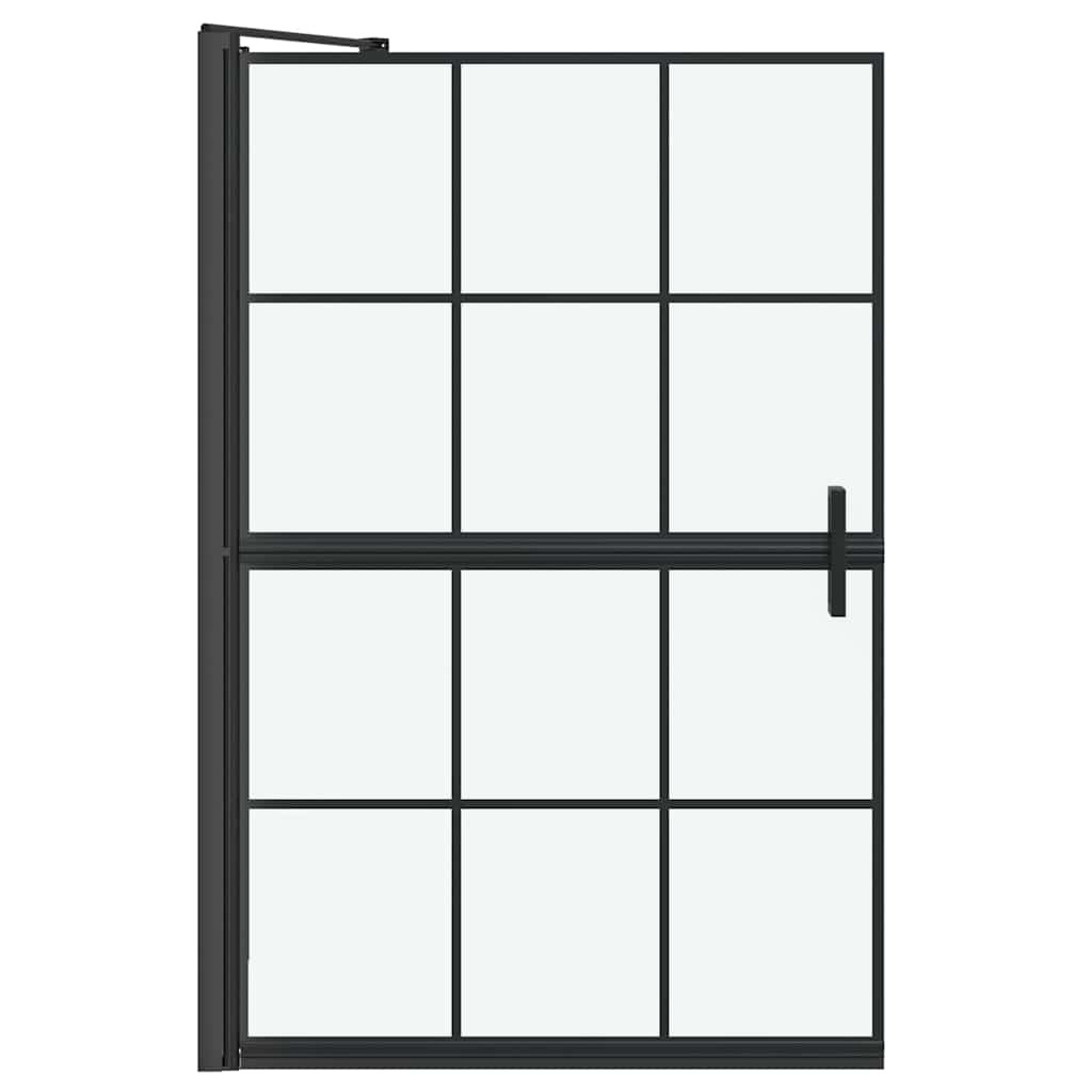 VidaXL Bad Douche Scherm Zwart en transparant 80 x 67 x 129.5 cm